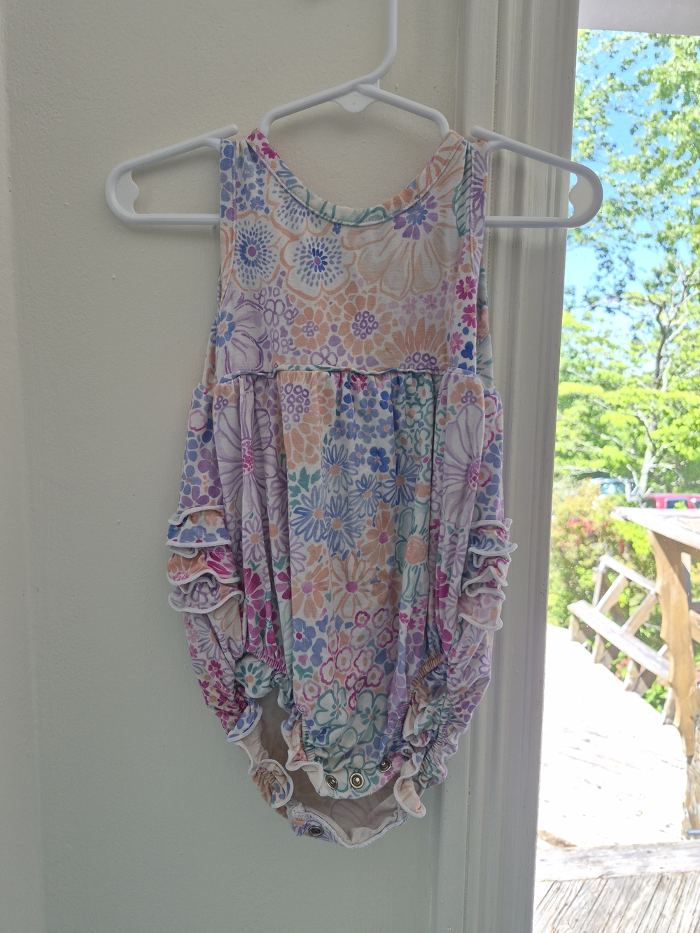 Little Sleepies Doodle Blooms Bubble Romper